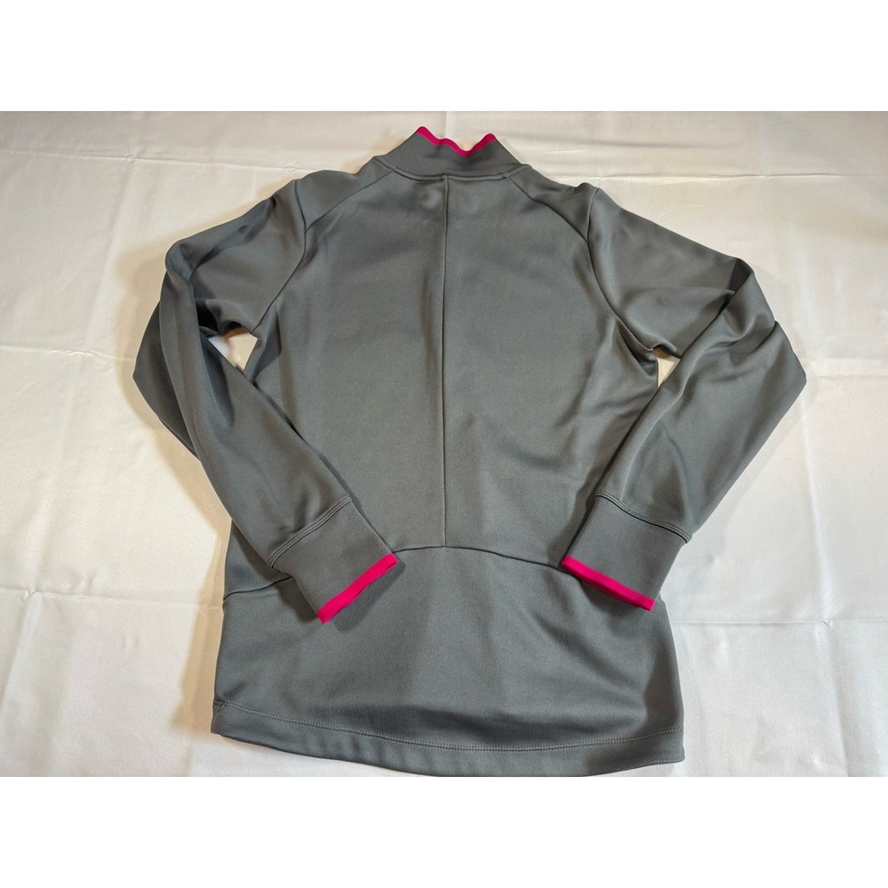 Women's Nike Dri Fit‎ Size M Quarter Zip Pullover Gray Pink Golf Activewear Run - Picture 3 of 3